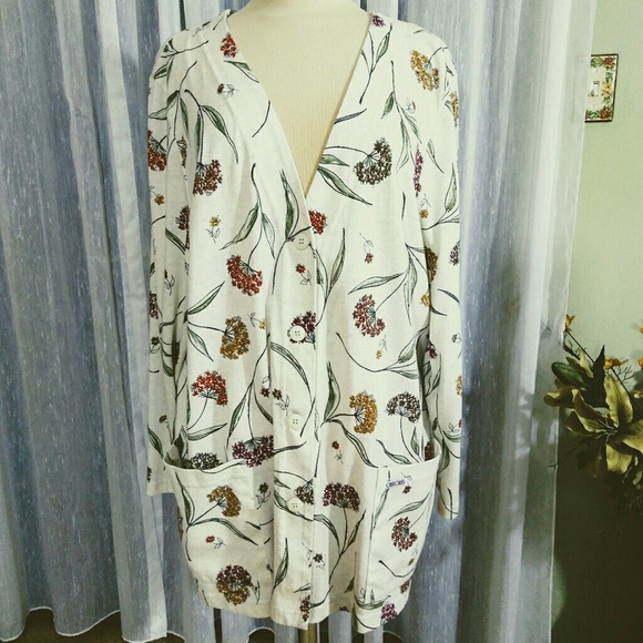 Cherokee cotton cardigan one size floral print - Picture 8 of 8